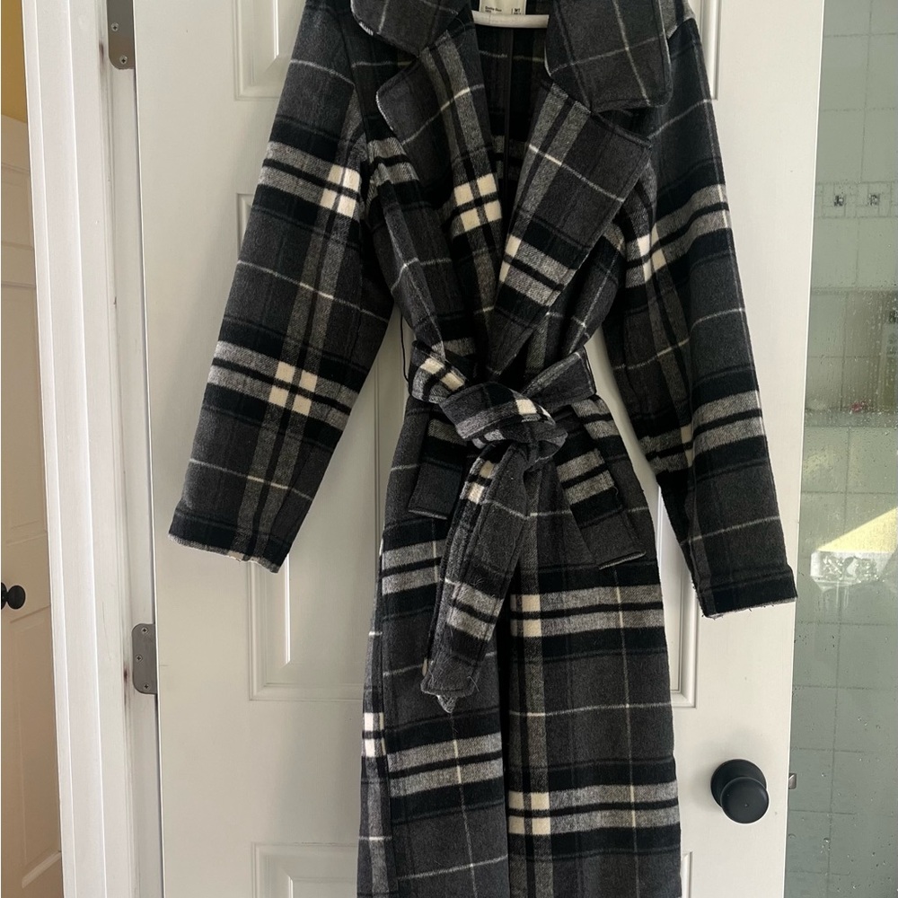 Abercrombie & Fitch Plaid Jacket in Black and Cream